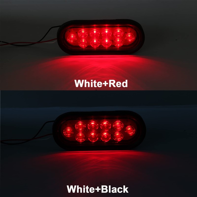 Partswcgg 6 Inch Oval LED Trailer Tail Lights 10 LED,