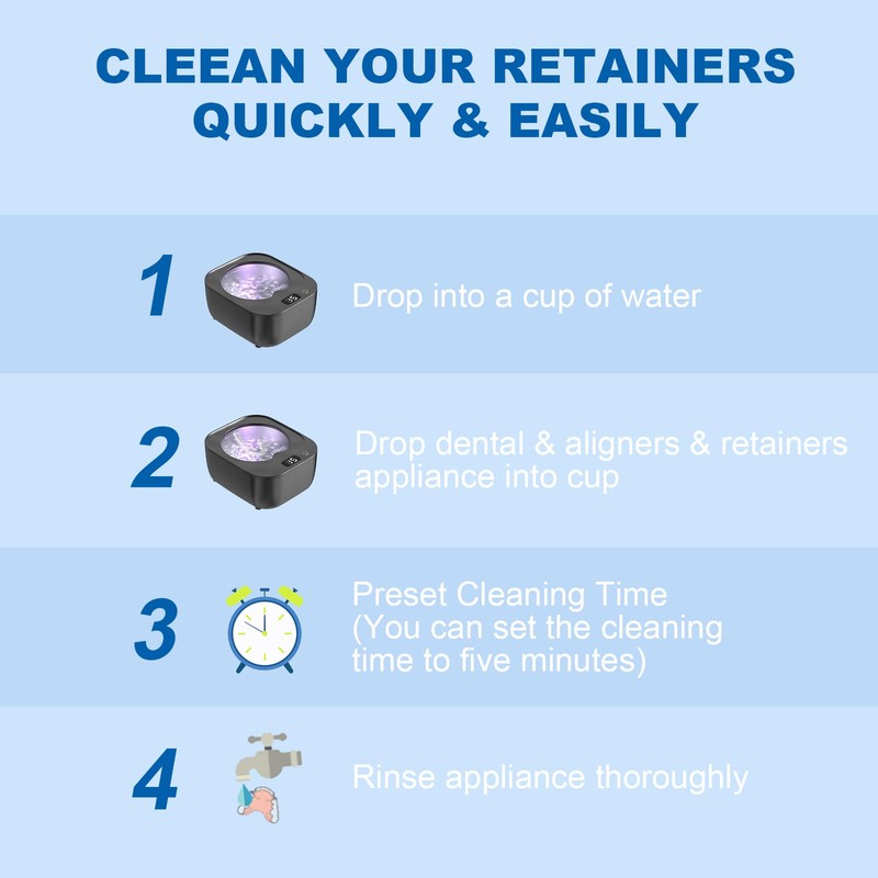 Ultrasonic Retainer Cleaner Machine,Ultrasonic Cleaner Machine for Rerainers,48khz Quickly Cleaning
