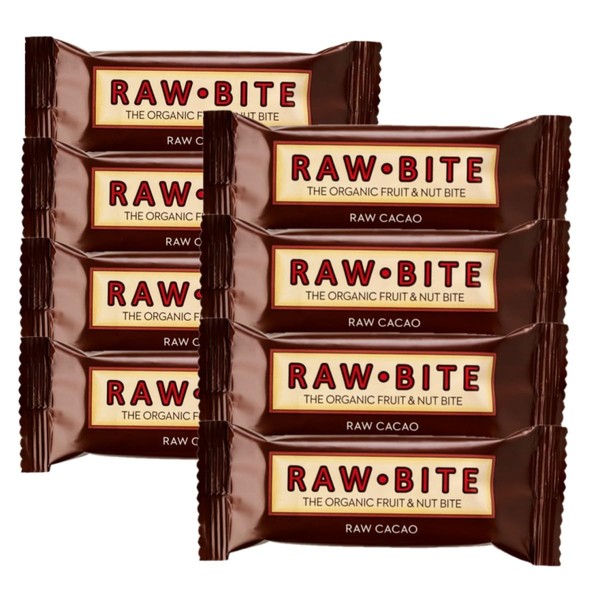 【8個セット】 有機ローバイト カカオ 50g オーガニック エナジーバー デーツ＆ナッツ チョコ風味 無添加 ヴィーガン