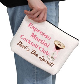 G2TUP Cocktail Lover Gift Espresso M Makeup Bag Cocktail Club Lover Cosmetic Bag E Martini Fans Gift (Espresso M MB)
