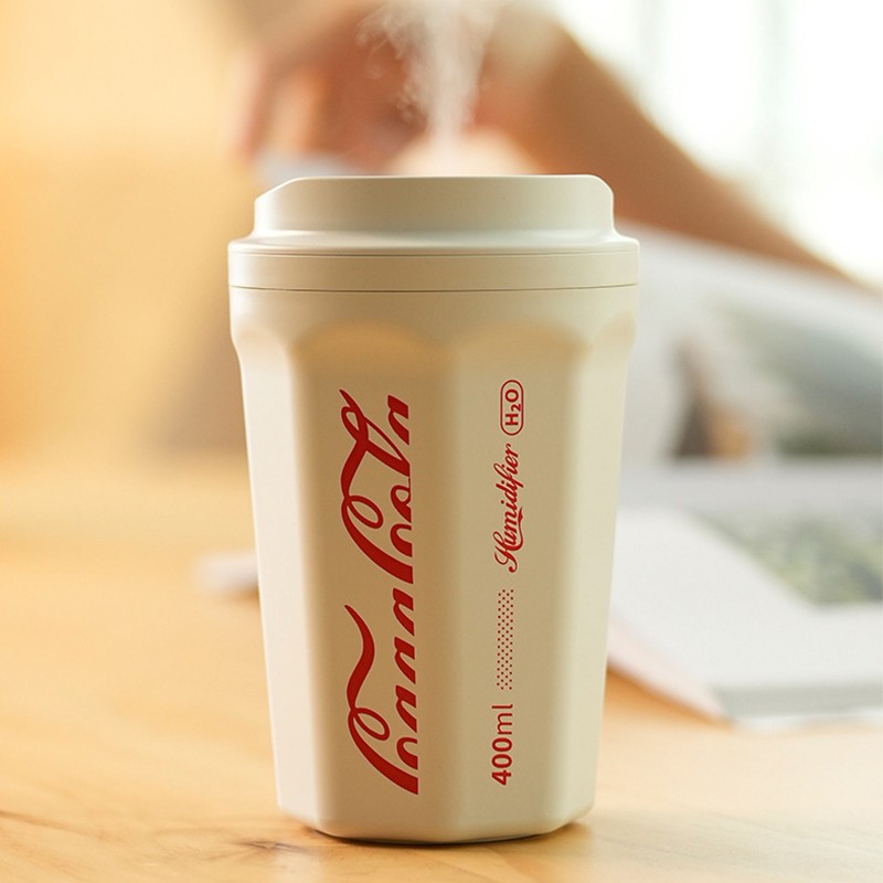 400ml Flame Humidifier Cordless ABS No Button Design Coke Cup