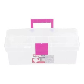 Sanhome Caja Multiusos Vanity Rosa/transparente 14'' - 6402 Sanhome