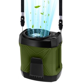 Portable Fan for Under Shirt, Waist Fan Clip On Belt, 4-in-1 Rechargeable Body Fan with LED Light, Phone Stand, Fast Charging 4-Speed Hip Personal Wearable Fan for Fishing, Outdoor, Makeup, Kitchen