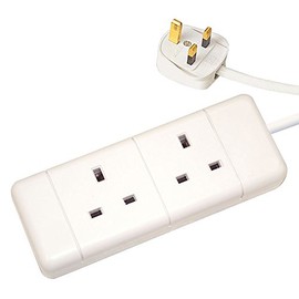 pro elec pl09172. 2 m 2 Gang Extension lead - White