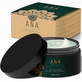 ANA Naturkosmetik Organic Moss Ointment with Aloe Vera, Hyaluronic Acid, 5% Icelandic Moss, Q10, Algaktiv and Ceramide III - Anti-Ageing Care for the Face - Day and Night Cream - 100 ml - ANA Naturkosmetik - Made in Germany