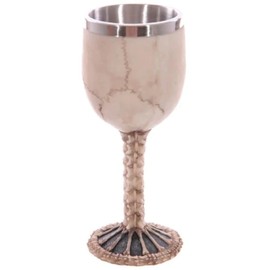 Puckator Decorative Skull and Spine Goblet - Skulls And Bones Themed - Home Decoration - Wine Goblet - Fantasy Decorative Home Accessories - Stainless Steel - Resin