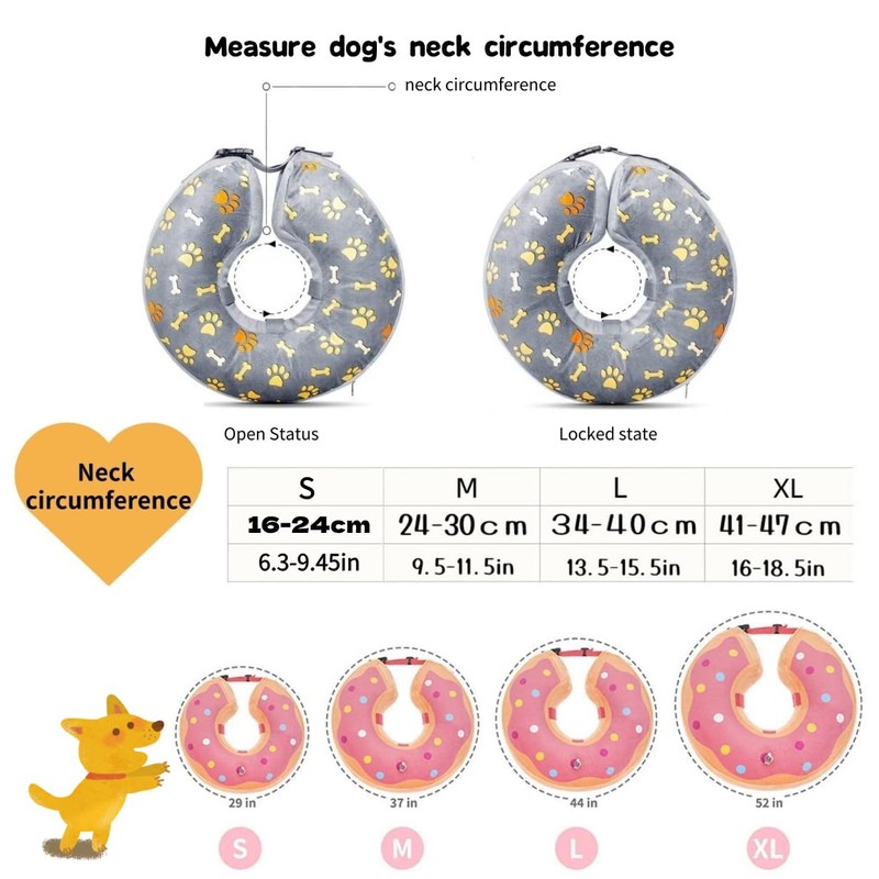 LittleBean Inflatable Neck Collar Dog Cat Protective Collar for Pets