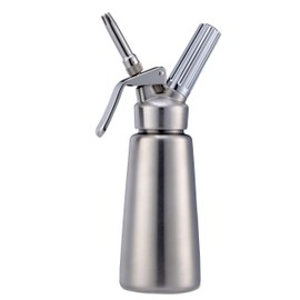 Chef-Master 90062 Cream Dispenser, Whipped Cream Dispenser for Waffles, Coffee, Cakes, Chef Grade Whipping Cream Dispenser, Stainless Steel Professional Design, Large 0.5-Liter / 1 Pint