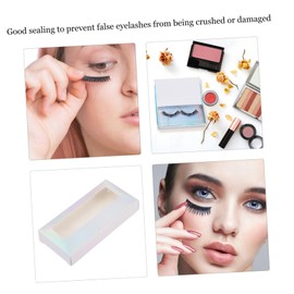 MERRYHAPY 25pcs Eyelash Box Lashes Fluffy Lash Boxes Storage Natural Look Fake Cluster Eyelash Extensions Wispy False Eyelashes Container Faux Lashes Makeup Almond Colorful Glitter Paper