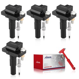 AISHAN Set of 4 Ignition Coil Pack and Iridium Spark Plugs Compatible with Subaru Forester 2011-2013, Impreza 2011-2014, Legacy 2010-2012, WRX 2013 2014, WRX STI 2014 2016-2018 Turbo H4 2.5L UF665