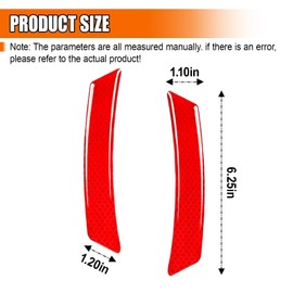 GAOLAOSY Car Wheel Eyebrow Reflective Stickers, Automotive Exterior Accessories Door Reflector Guard Strip, Night Safety Warning Sticker for Car Wheel Well Arch & Side Bumper Fenders (Red/4PCS)