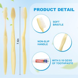 Disposable Toothbrush with Toothpaste Set, Individually Wrapped Soft Bristles Travel Size Manual Toothbrushes Kit in Bulk for Hotel/Travel/ Business/Donation/Homeless/Charity/Camping (200 Pack)