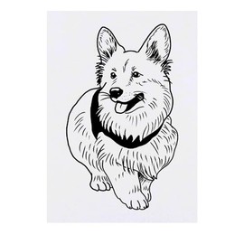 'Corgi Dog' Temporary Tattoo - Water Resistant, Skin-Safe, Non-Toxic Transfer (TO00072579)