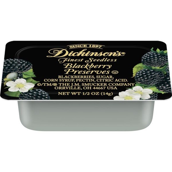 Dickinson's Seedless Blackberry Preserves, 1/2 oz Plastic Portion Control Cup