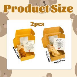 2 PCS Bear in a Box, Worry Bear in a Box, Mini Plush Teddy Bears for Emotional Support, Stress Relief, Gift Giving for Children, Friends, Couples, Birthday, Decorations for Party
