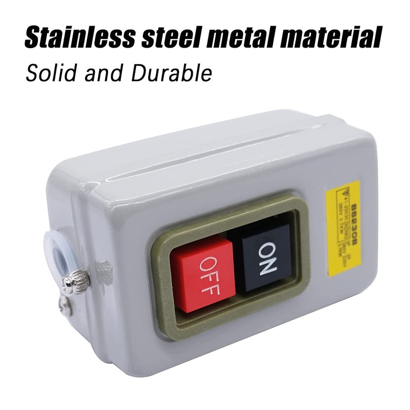 mxuteuk Push Button Switch On/Off Start Stop Self Lock Mechanical