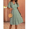 FENSACE Dresses for Women 2025 Casual Wrap V Neck Knee