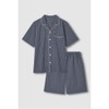 JAJU [JAJU] Men's Seersucker Pattern 5-Inch Pajama Set_Light Navy