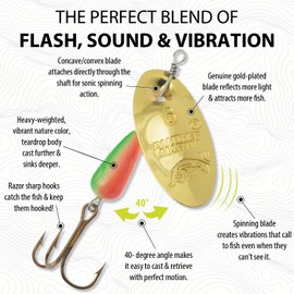 Panther Martin PMFTG_2_ Teardrop Nature Series Spinners Fishing Lure - Fire Tiger Gold - 2 (1/16 oz)