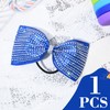 DEEKA Royal Blue Glitter Tailless Cheer Bows 5" Rhinestones Competition