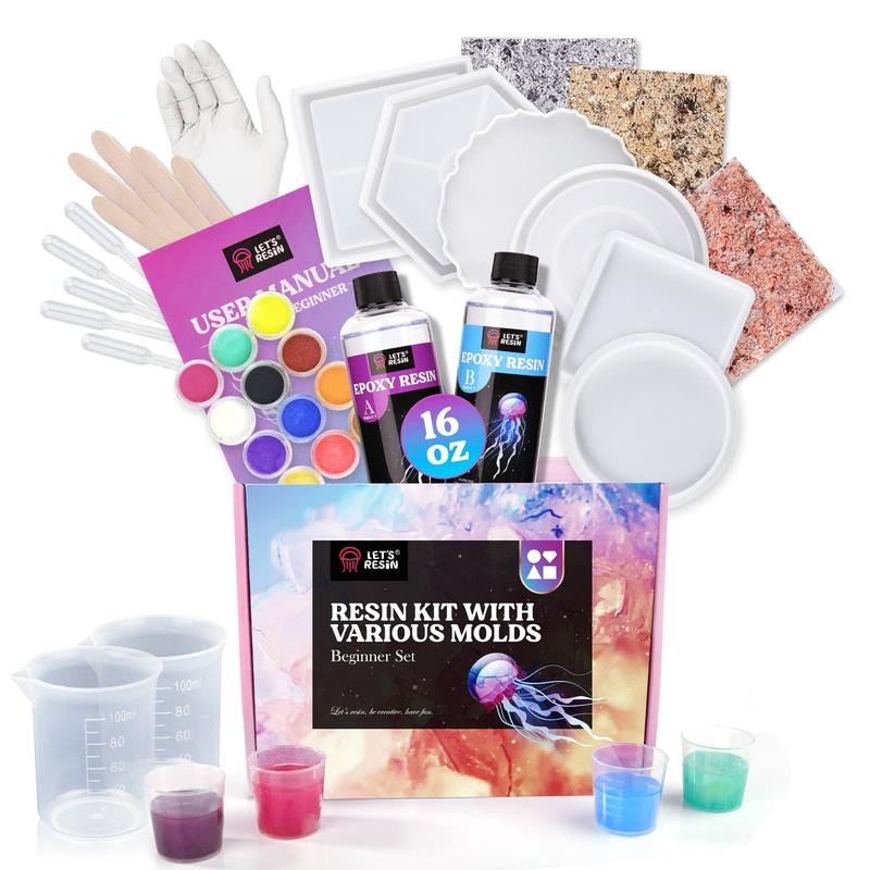 16OZ Resin Molds Silicone Kit Complete Set Bundle with Sphere,
