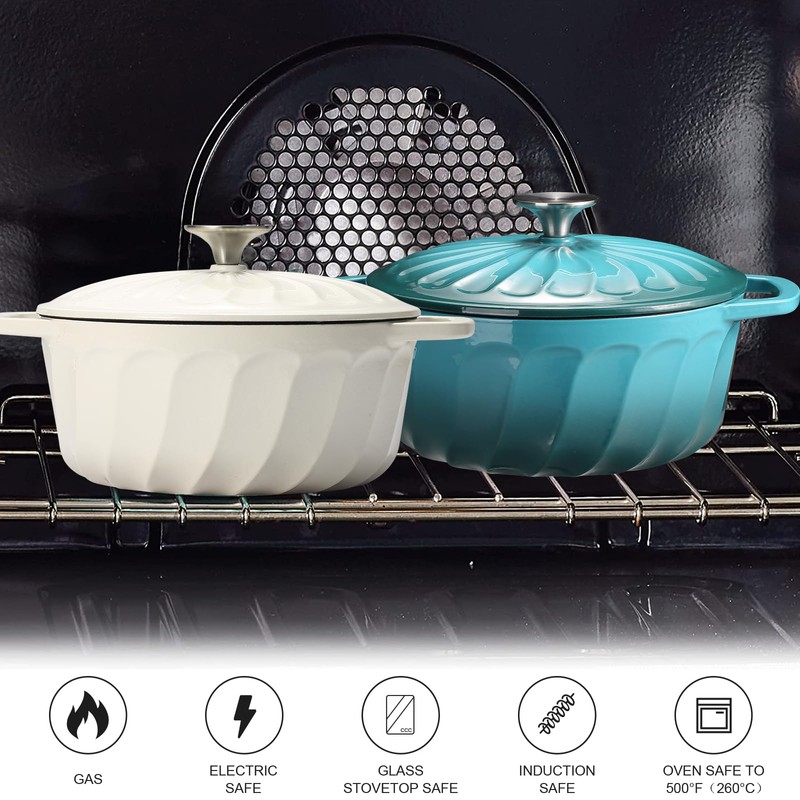 Enameled Cast Iron Dutch Oven with Lid, 3 QT Cast