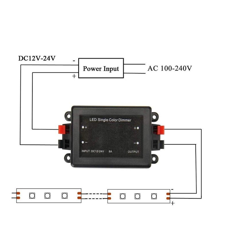 DC 12V Wireless RF Remote Controller Dimmer Switch One Channel
