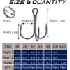 180pcs/Box Treble Fishing Hooks Sharp Round Bend Treble Hooks Strong