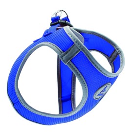KRUZ PET KZA306-02M Reflective Mesh Dog Harness, No Pull, Quick Fit, Comfortable, Adjustable Pet Vest Harnesses for Walking, Training, Small, Medium Dogs - Blue - Medium