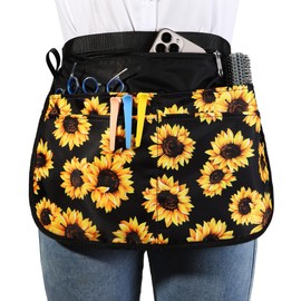 Barber Apron with 5 Pockets, Waterproof and Bleach-proof Hair Stylist Apron for Men Women,Hairdresser Apron for Cosmetology (Sunflower)