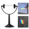 Garosa Optical Glass Triangular Prism with Stand for Physics Light