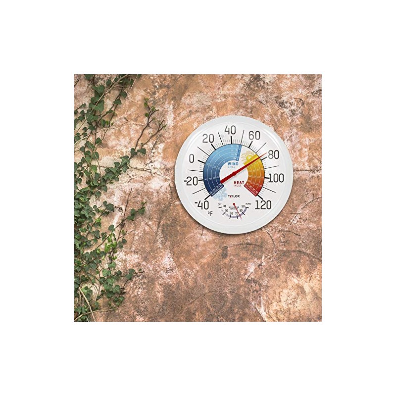 Taylor Wind Chill/Heat Index Thermometer & Hygrometer, Indoor Outdoor Wireless