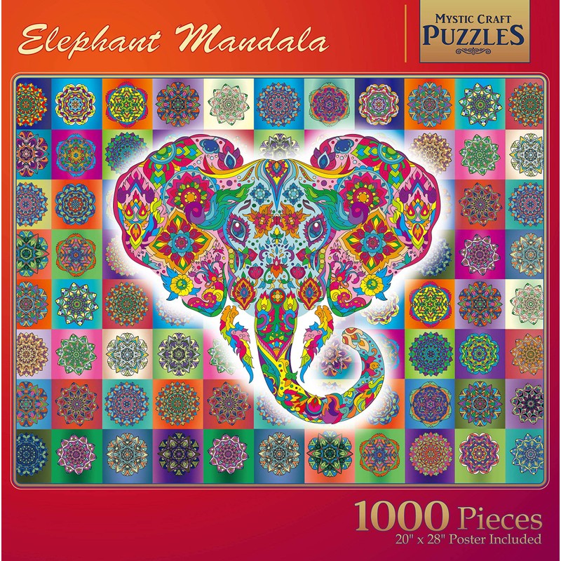 Elephant Mandala Jigsaw Puzzle -1000 piece Jigsaw puzzle by Mystic
