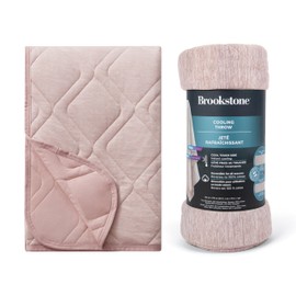 Brookstone Cooling Comfort Throw - Innovative Cooling Dual-Sided Throw - Oversized Cool Blanket for Hot Sleepers - Cooling Blankets for Sleeping - Nylon and Polyethylene Cooling Blanket - Rose Smoke