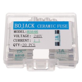 BOJACK BS646 1A 240V 5x20 mm Household Mains Plug Fuses 1 Amp 240 Volt 0.2x0.78 Inch Shaver Ceramic Tube fuses(Pack of 20 Pcs)