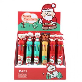 Christmas Trio Color Pen Portable Ballpoint Pen Stationery School Supplies - lf1255 Free Size/NO.1 72ea