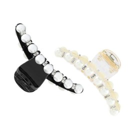 2 PCS Pearl Hair Clip Large Hair Claw Clip Hair Slide Hair Grip Jaw Clip for Women and Girls