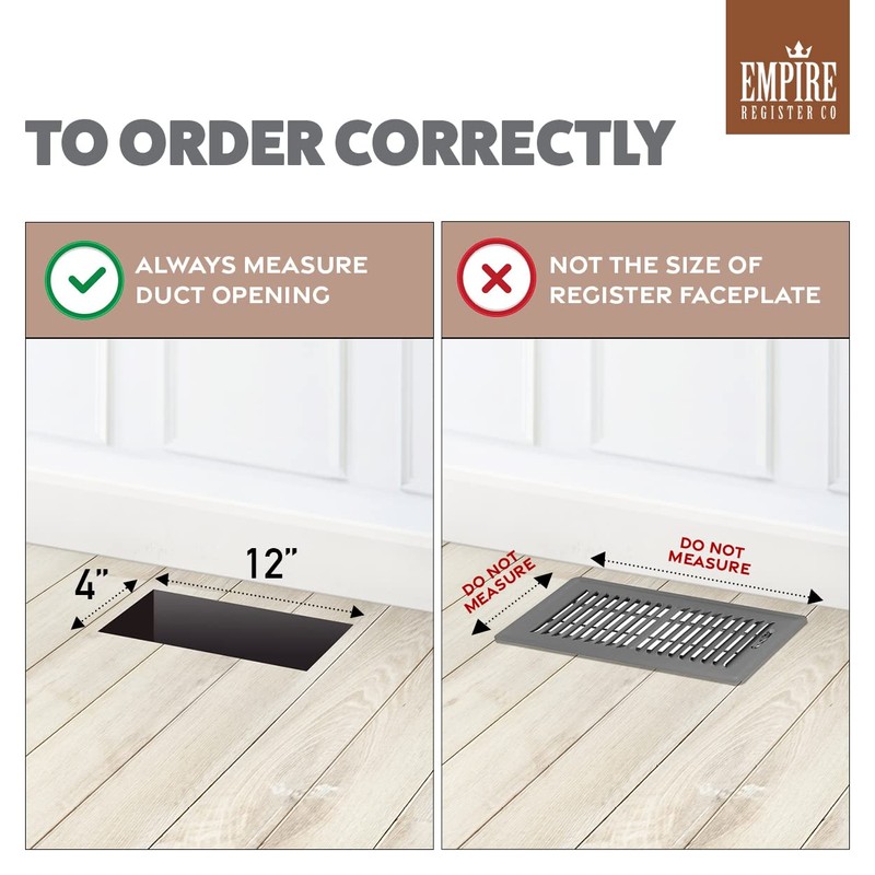 Empire Register Co, Vent Cover - 4x12 inch, Modern Contemporary