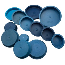 Blanking Plugs, Rubber Hole Plugs Blue Flush Mount Blanking Grommet Closed Steel Pipe Hole End Caps, Diameter 63mm, 1 Pcs