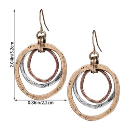 CWVHQ 3 Circle Boho Earrings for Women Sunrise Tri color Dangle Earrings (circle)