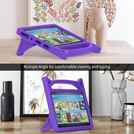 Kids Case for 202110 inch Tablet-Auorld Lightweight Kid-Proof Cover with Handle for Tablet 10 & 10 Plus (Only Compatible 11th Generation, 2021 Release),Purple