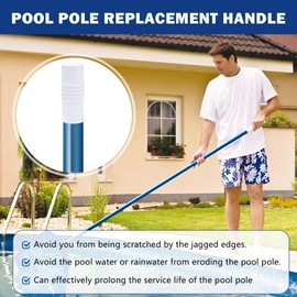 R22054 Pool Pole Handle Grip Replacement, 1-1/8-Inch White Vinyl Hand Grip for Swimming Pool and Spa Poles, Use to Repair and Restore Telescopic Pool Pole Handle Grip, Pool Handle Parts (2 Pack)