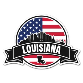 Louisiana Vinyl-Aufkleber #83210, 2 x 10 cm, Motiv: Flagge der Vereinigten Staaten, USA, Reisen, Urlaub, Geographie, Standort, Scrapbook, Aufkleber