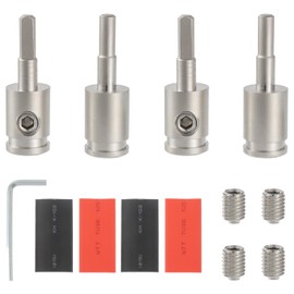 BOJACK Amp Input Reducer 4 Gauge to 8 Gauge Wire Car Stereo Power/Ground GA adapters with Hex Screw Clamp Includes Extra Screws, Heat Shrink Tubes and Hex Tool for Car Audio Systems (Pack of 4)