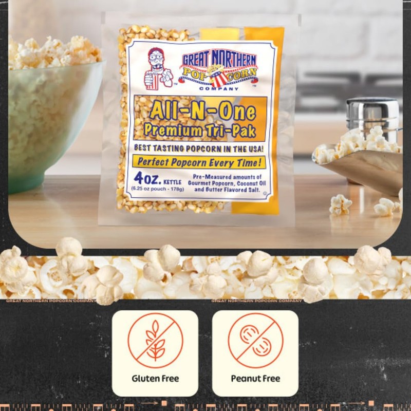 4oz Popcorn Machine Popcorn Packets - All-in-One Movie Theater Style
