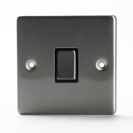 Status Stainless Steel Light Switch 1 Gang 2 Way, Screw Through, Pack of 1 (SSS1G2WLS8)