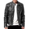 DECIMAL Men's Black Genuine Lambskin Leather Biker Jacket VINTAGE REAL
