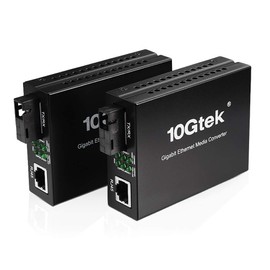 H!Fiber.com One Pair of Bidi Gigabit Ethernet Media Converter, 1.25G SFP to RJ45 Fiber to Copper, Built-in Bidi SFP Transceiver (1000Base-LX, 20km, Singlemode Simplex SC)