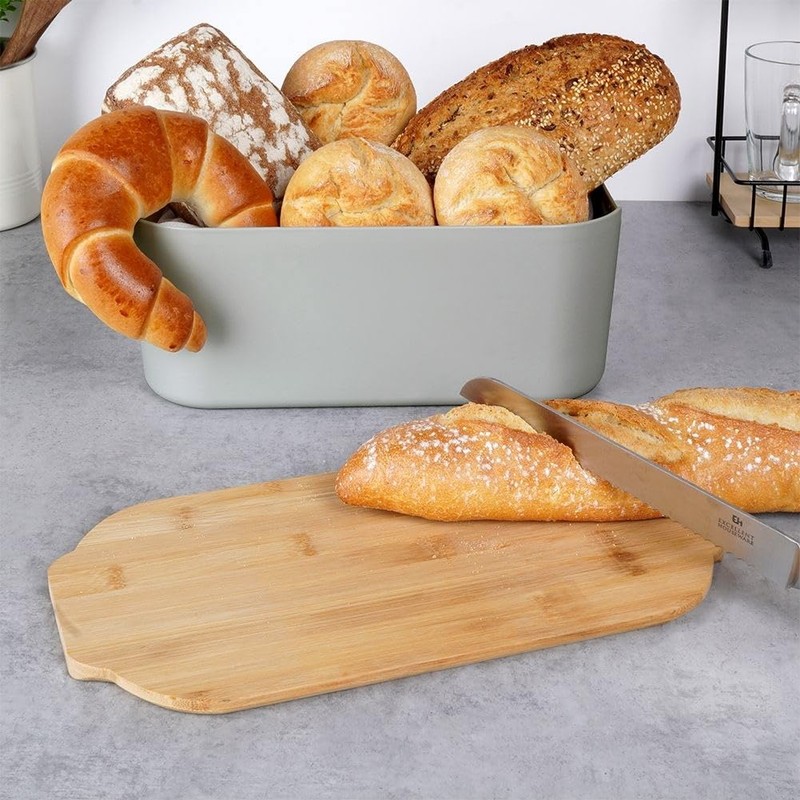 Vilde Bread Bin with Wooden Board Bread Basket Bread Bin