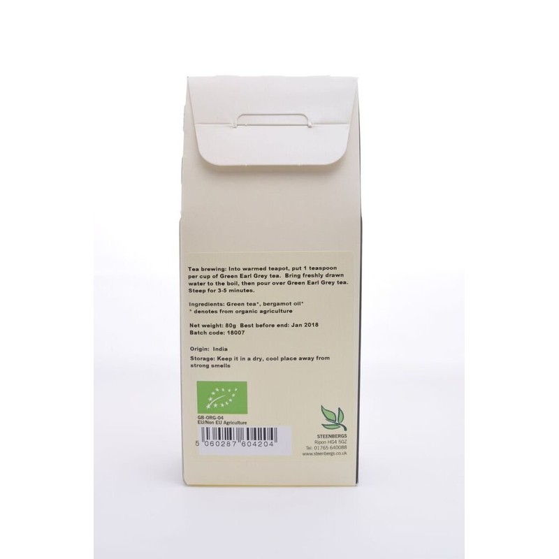 Steenbergs Organic Green Earl Grey Tea Loose Leaf 80g